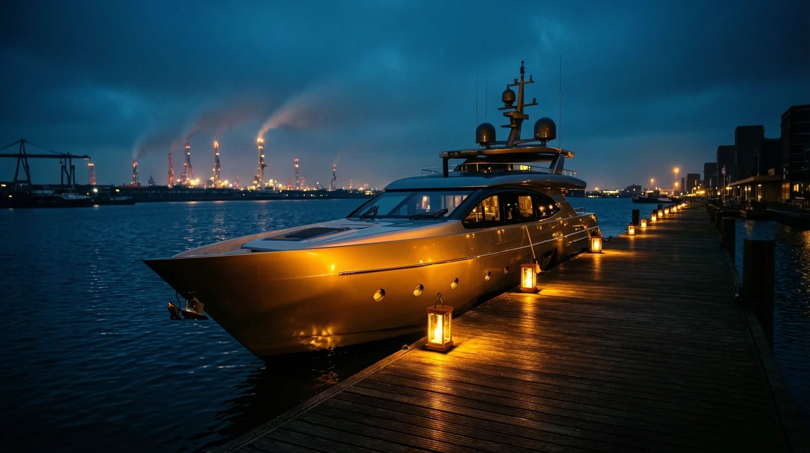 Rotterdam Harbor Night